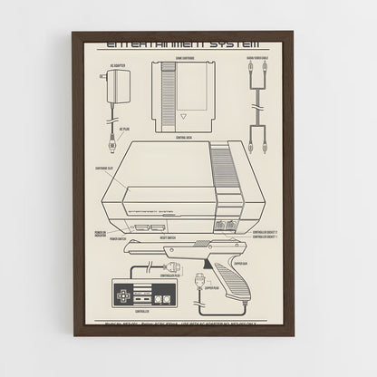 ap-nintendo entertainment system-1 cadre Bois foncé