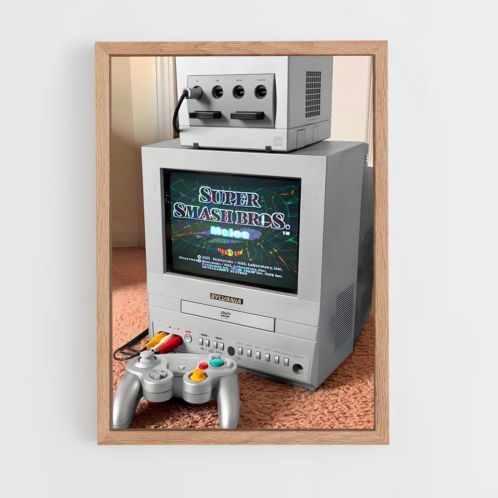 ap-nintendo gamecube-3 cadre Bois clair