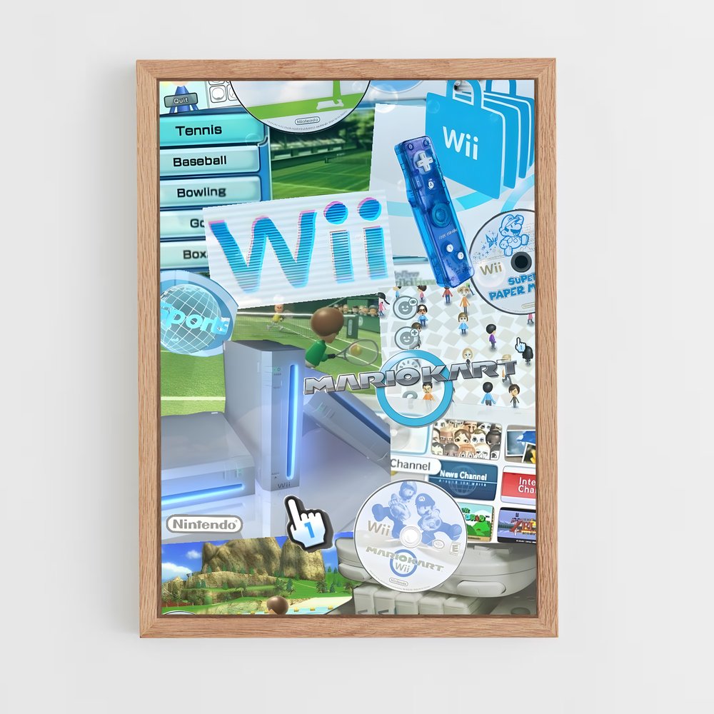 ap-nintendo wii-1 cadre Bois clair
