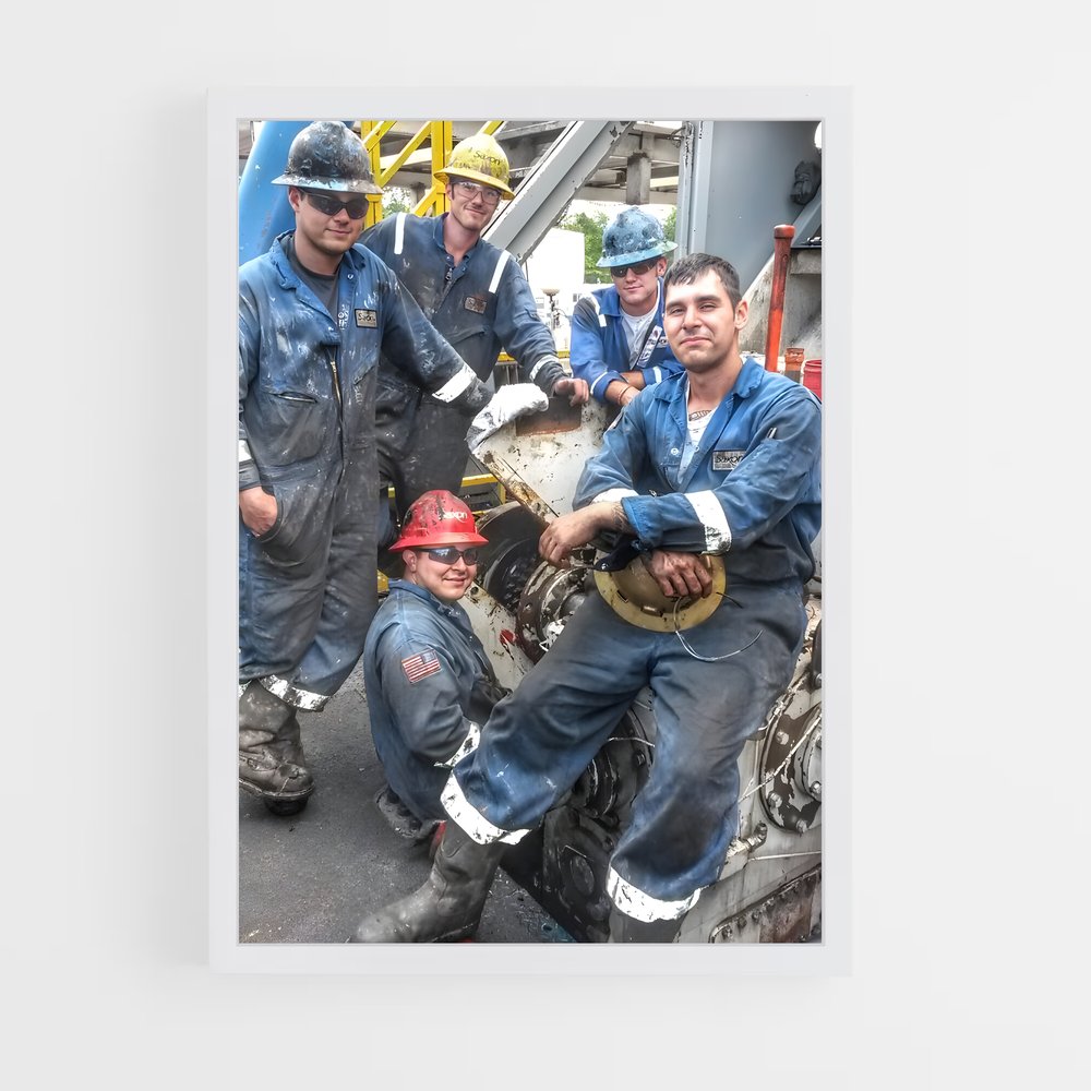 ap-oil rig worker-1 cadre Blanc