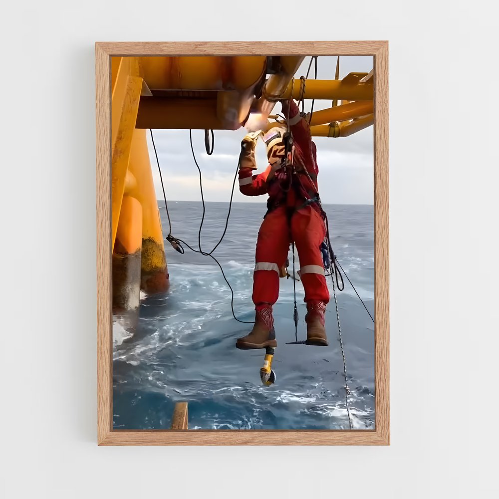 ap-oil rig worker-2 cadre Bois clair