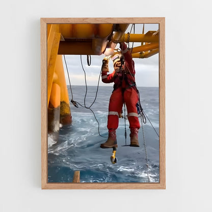 ap-oil rig worker-2 cadre Bois clair