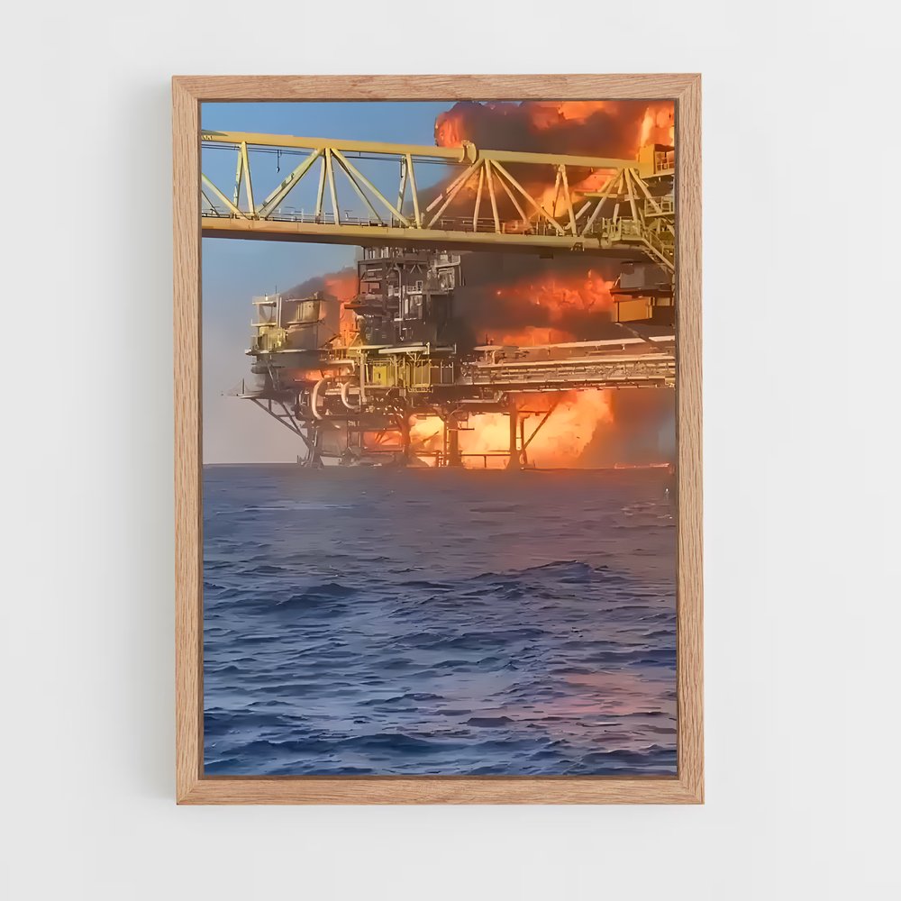 ap-oil rig worker-6 cadre Bois clair