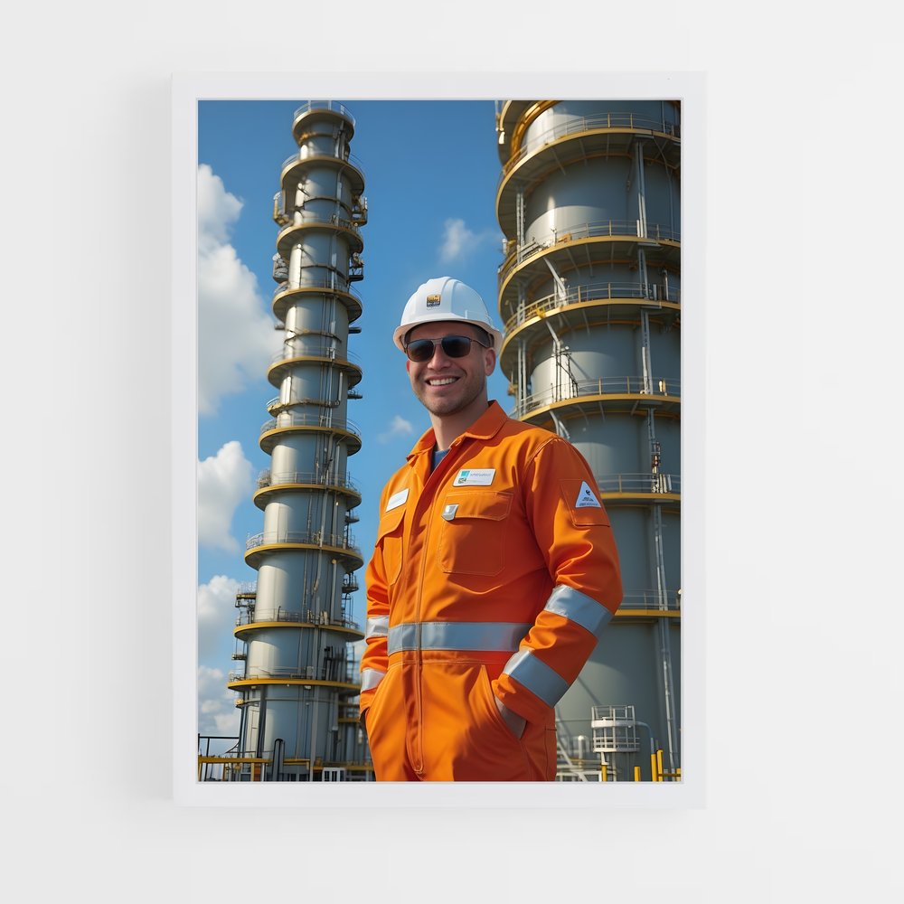 ap-oil rig worker-7 cadre Blanc