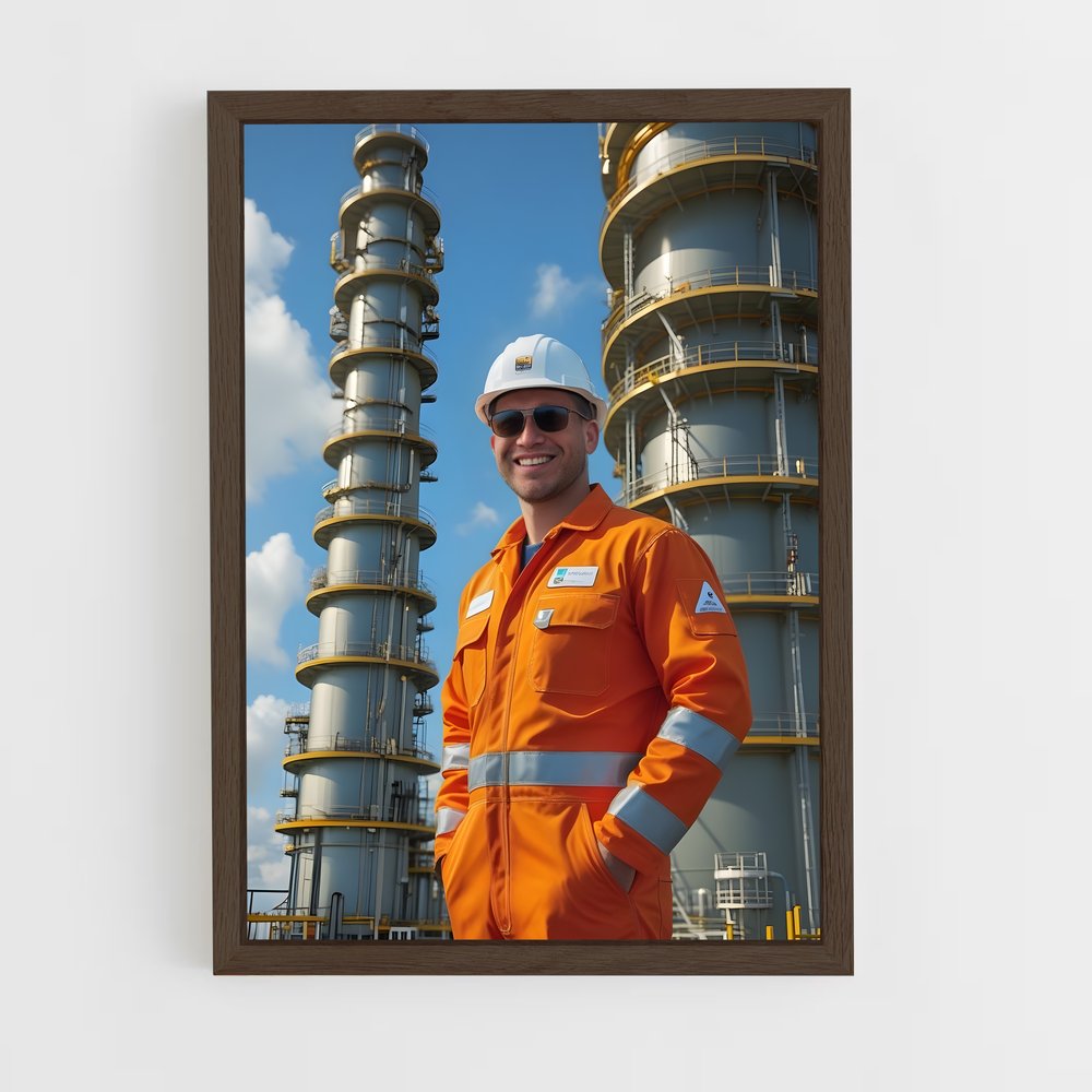 ap-oil rig worker-7 cadre Bois foncé