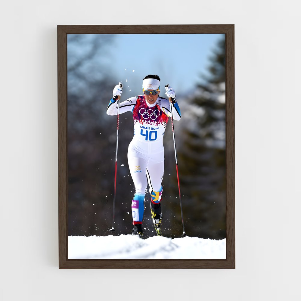 ap-olympics cross country skiing-6 cadre Bois foncé