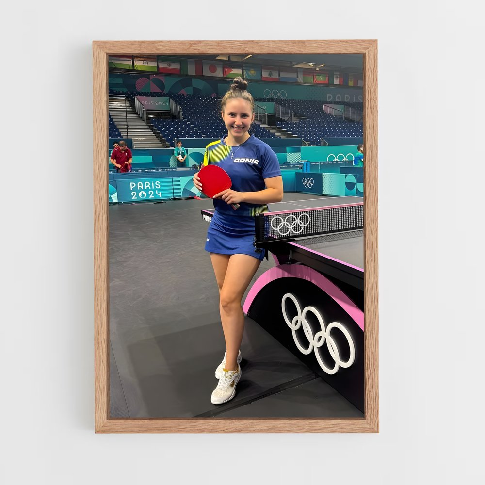 ap-olympics table tennis-2 cadre Bois clair