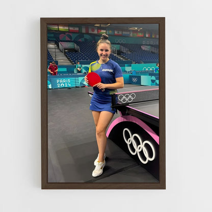 ap-olympics table tennis-2 cadre Bois foncé