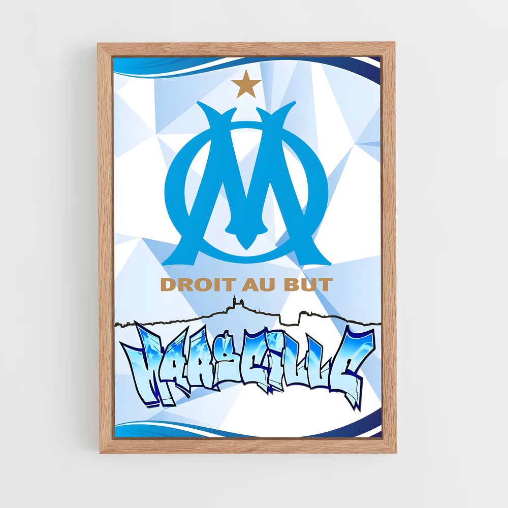 ap-olympique de marseille-7 cadre Bois clair