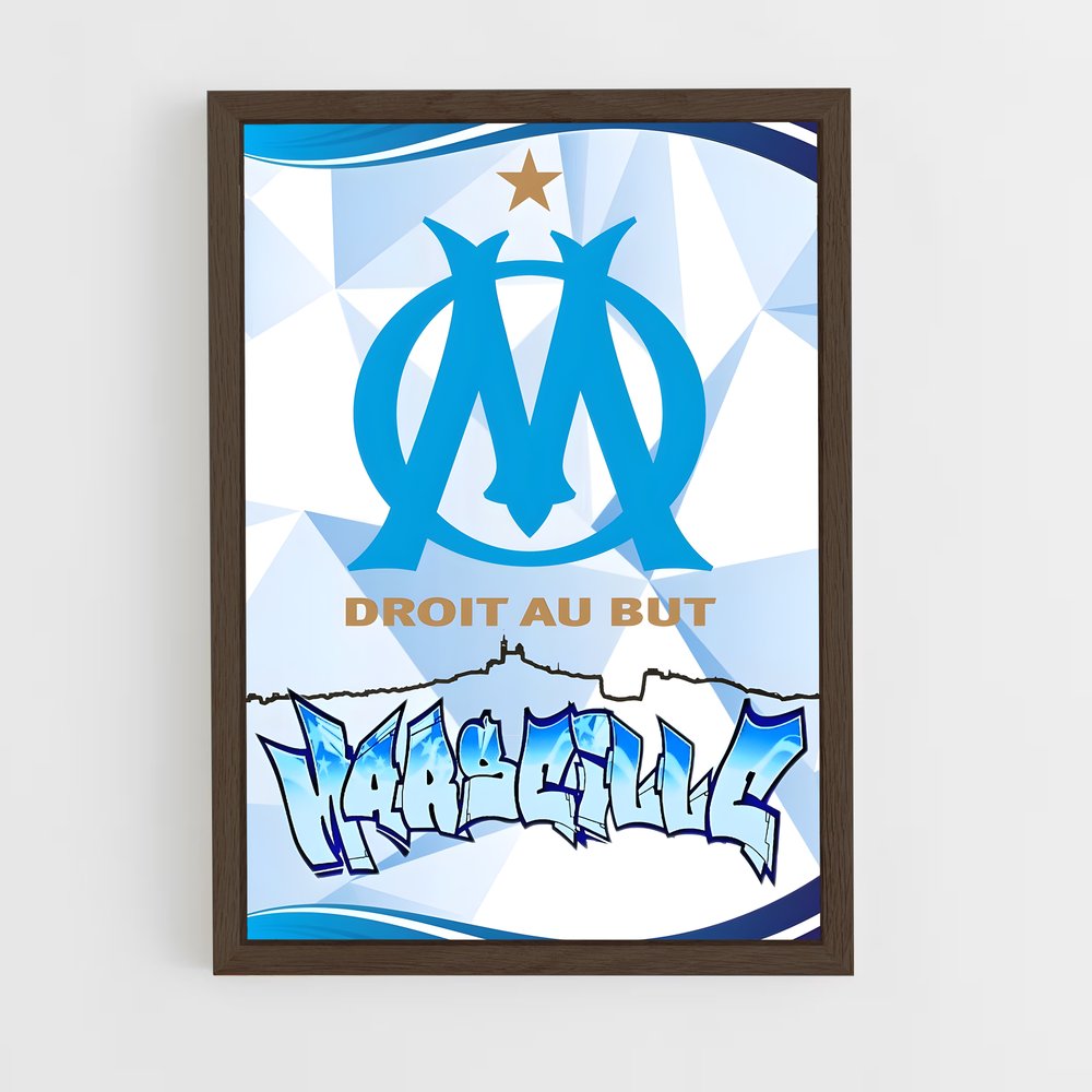 ap-olympique de marseille-7 cadre Bois foncé