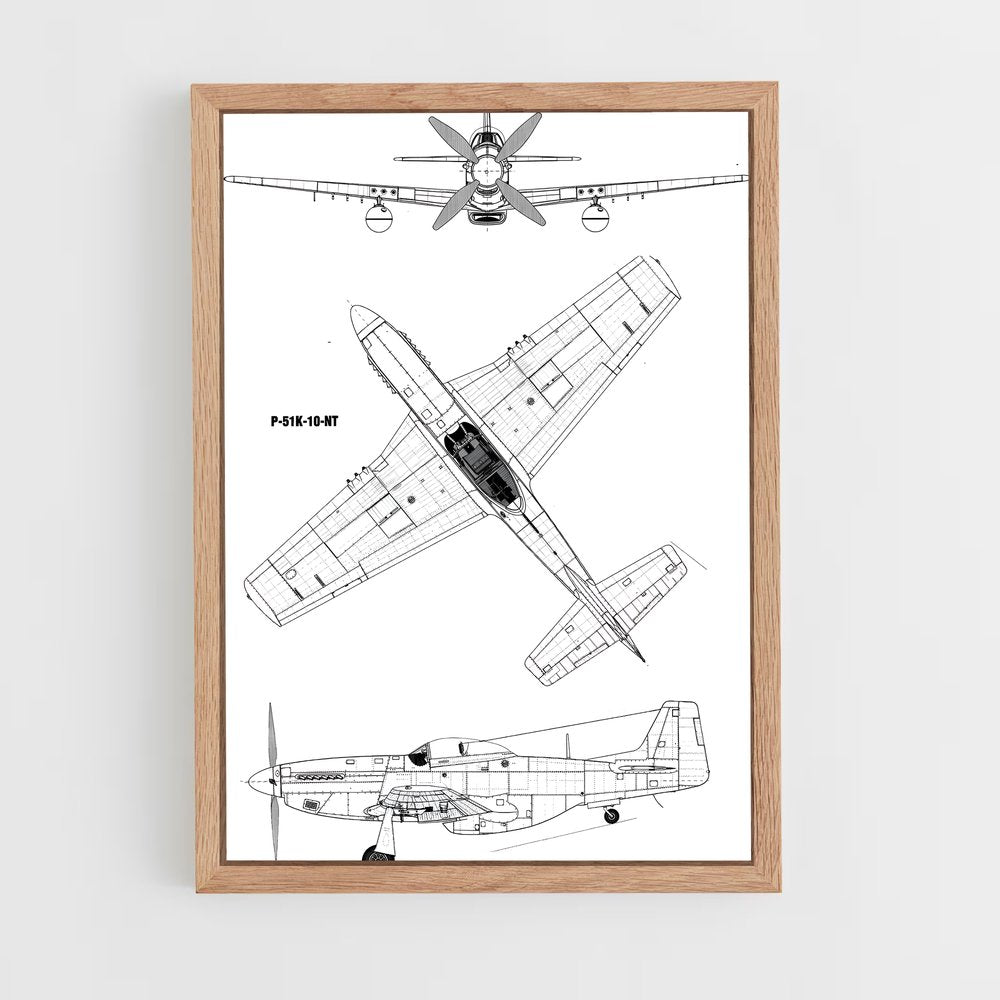 ap-p-51 mustang-2 cadre Bois clair