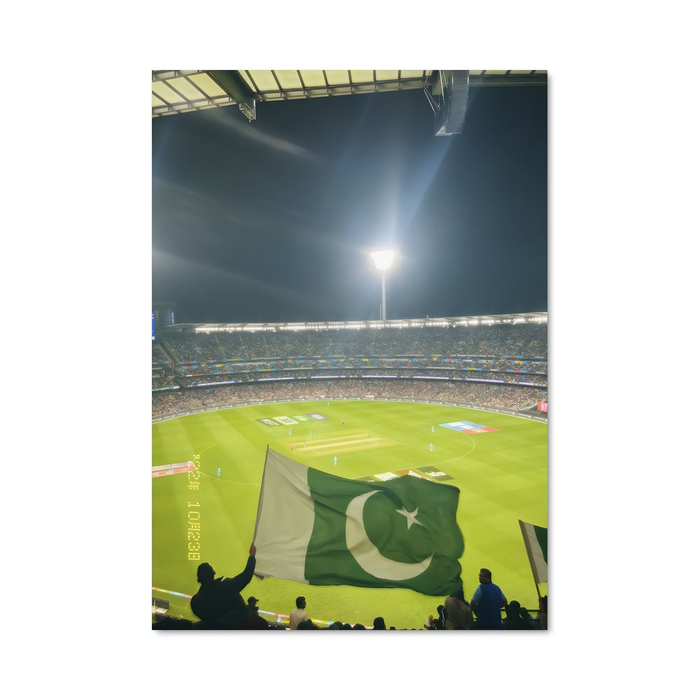 Poster Cricket en Vert et Blanc