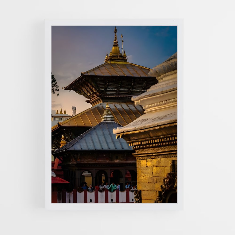 ap-pashupatinath temple-1 cadre Blanc