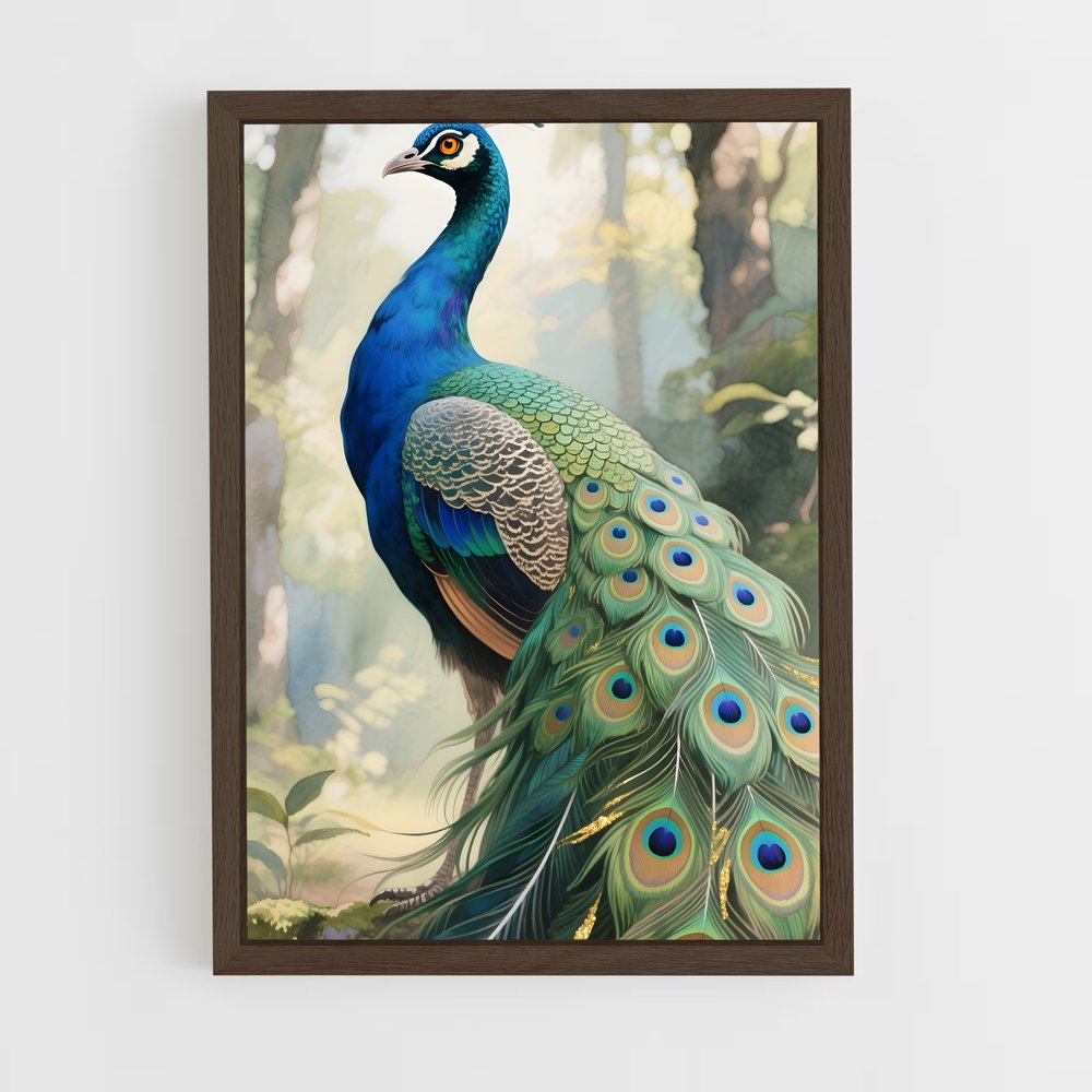ap-peacock-2 cadre Bois foncé