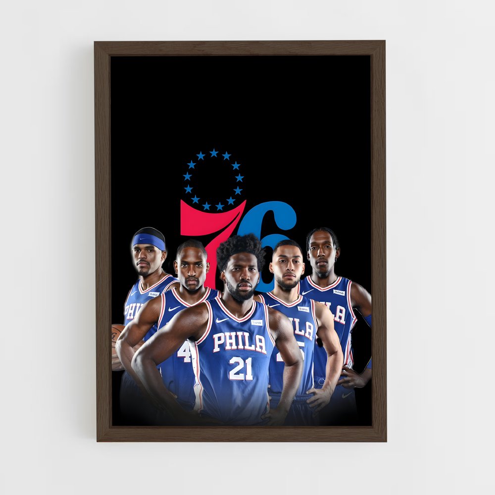 ap-philadelphia 76ers-6 cadre Bois foncé