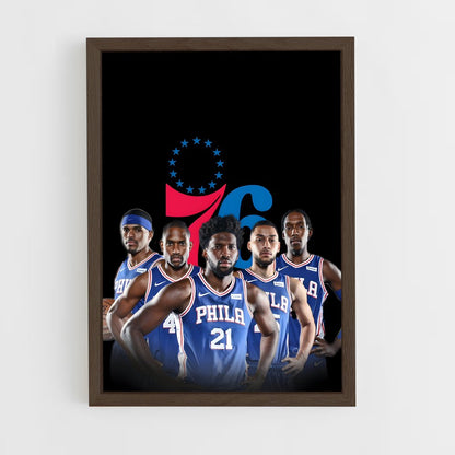 ap-philadelphia 76ers-6 cadre Bois foncé