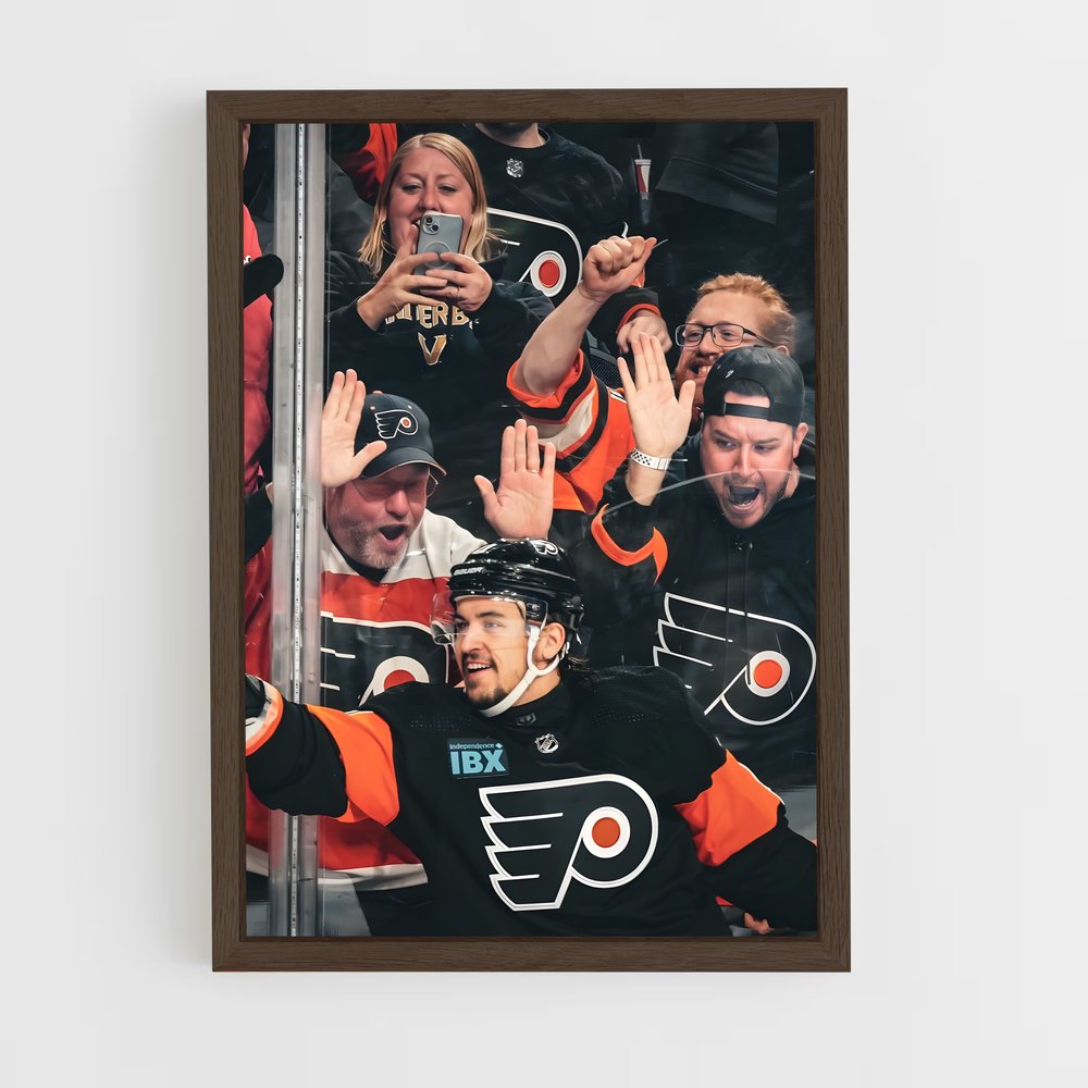 ap-philadelphia flyers-6 cadre Bois foncé
