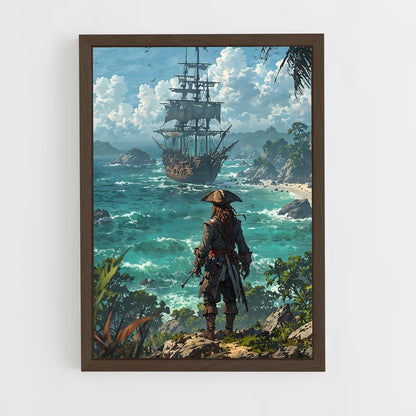 ap-pirates of the caribbean-7 cadre Bois foncé