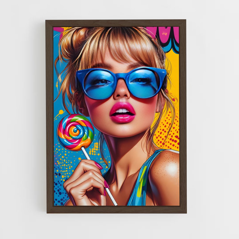 ap-pop art-3 cadre Bois foncé