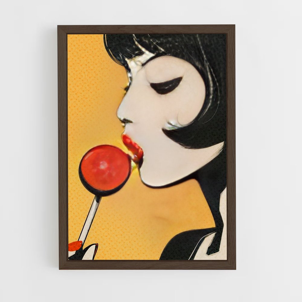 ap-pop art-7 cadre Bois foncé