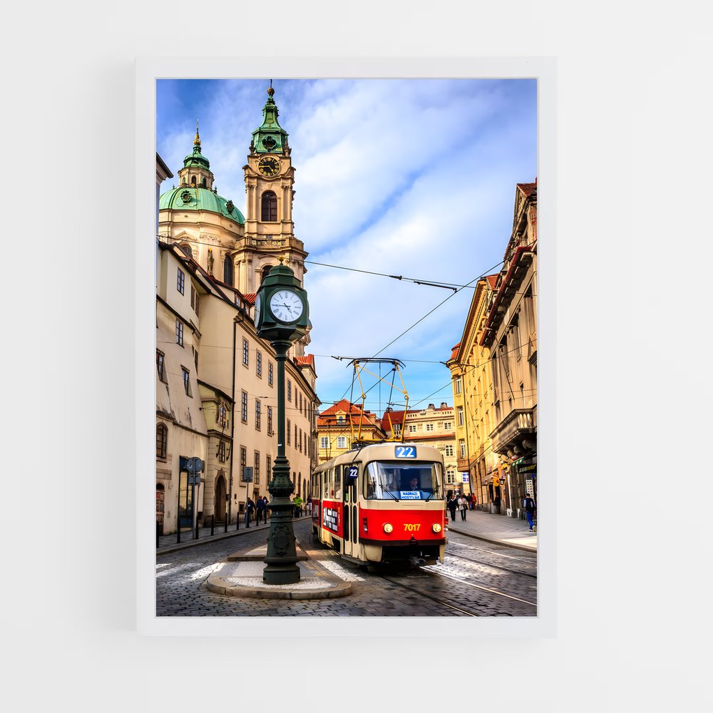 ap-prague tram-4 cadre Blanc