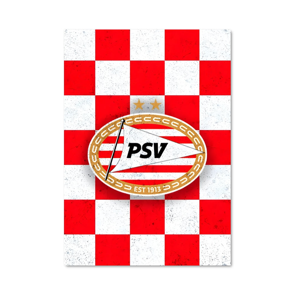 Poster Échiquier Rouge et Blanc