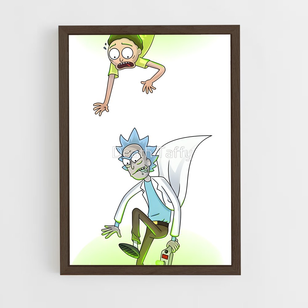 ap-rick and morty-8 cadre Bois foncé