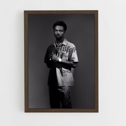 ap-roddy ricch-9 cadre Bois foncé