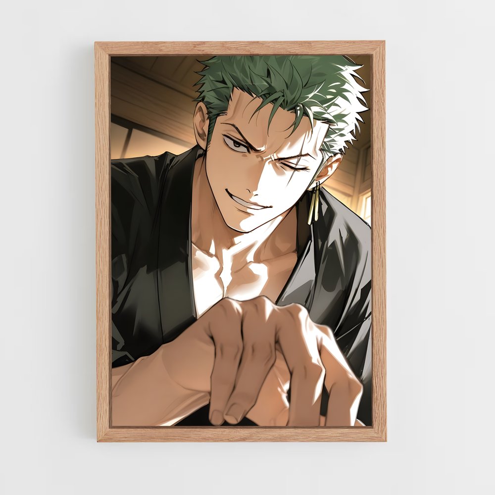 ap-roronoa zoro-11 cadre Bois clair