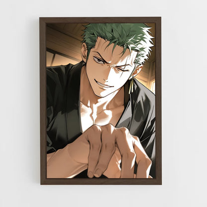 ap-roronoa zoro-11 cadre Bois foncé