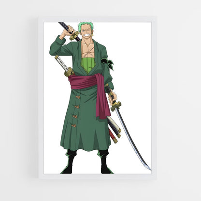 ap-roronoa zoro-6 cadre Blanc