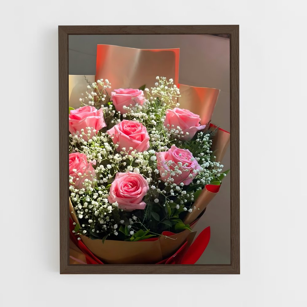 ap-rose-30 cadre Bois foncé