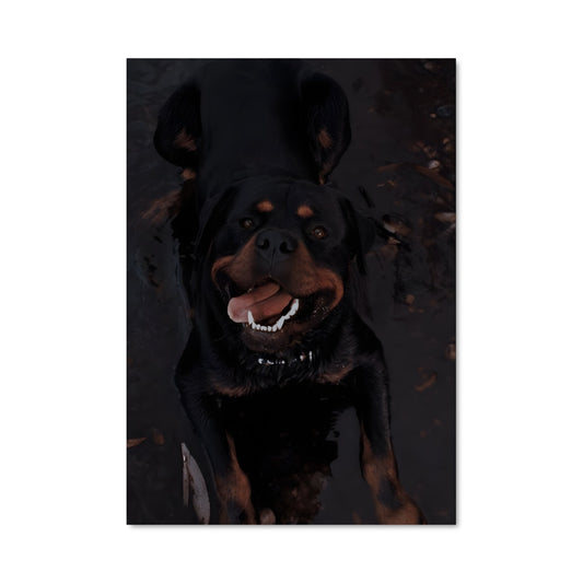 Poster Rottweiler au Sourire Éclatant