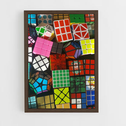 ap-rubiks cube-4 cadre Bois foncé