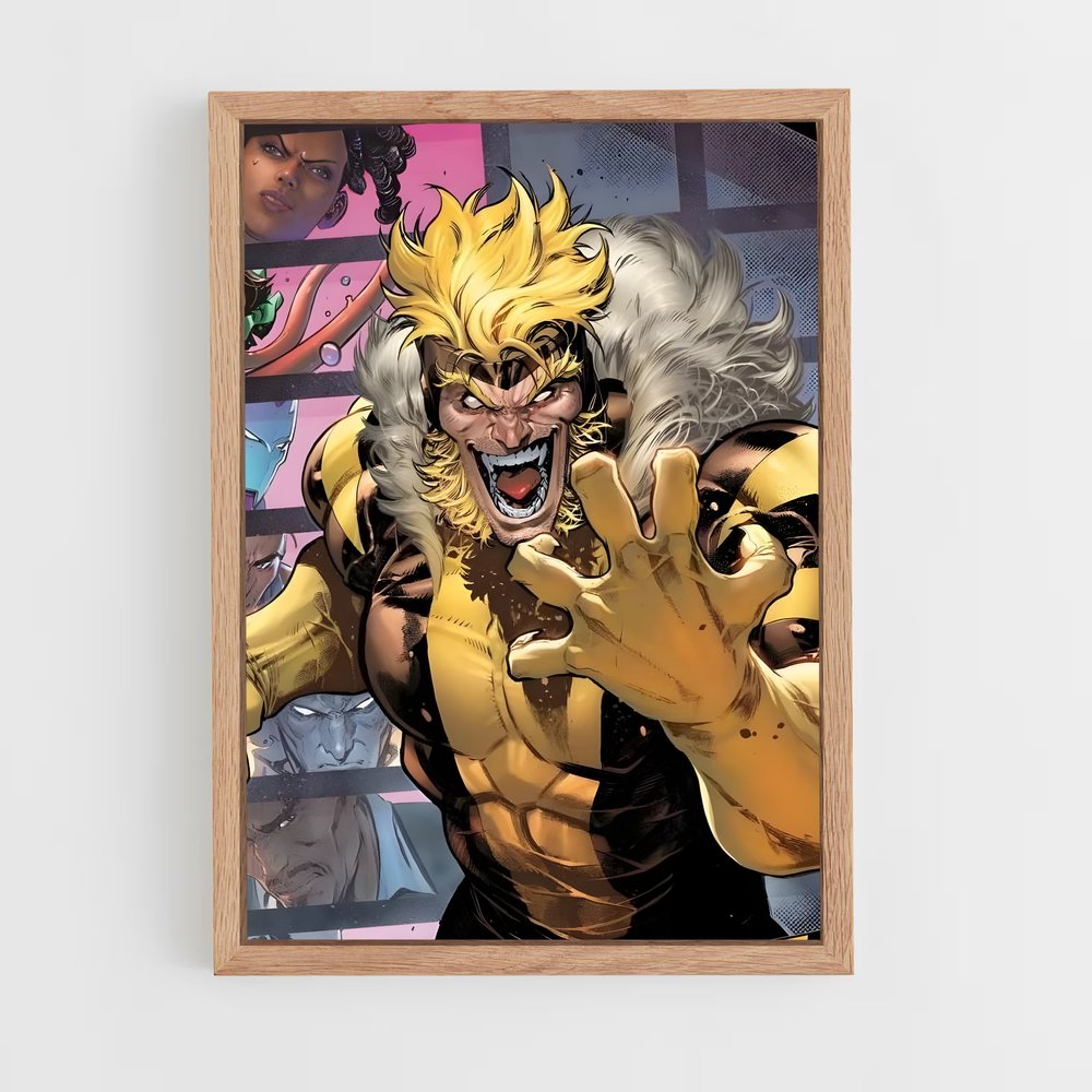 ap-sabretooth x-men-1 cadre Bois clair