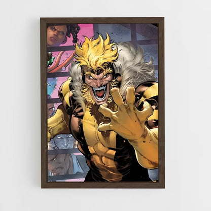 ap-sabretooth x-men-1 cadre Bois foncé