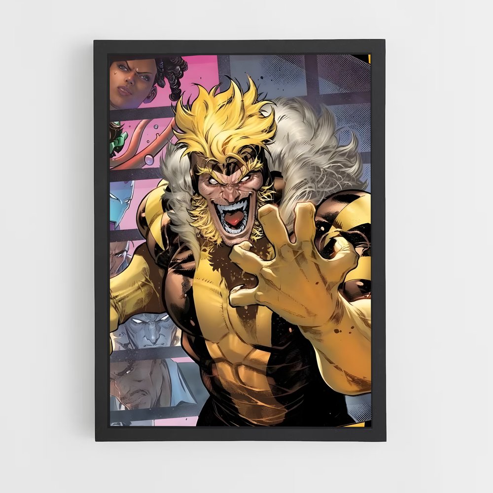 ap-sabretooth x-men-1 cadre Noir