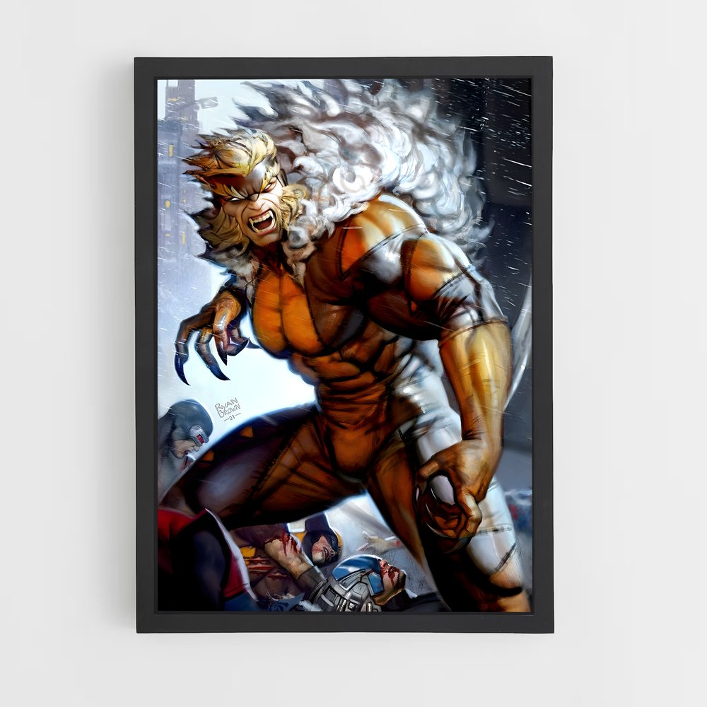 ap-sabretooth x-men-5 cadre Noir