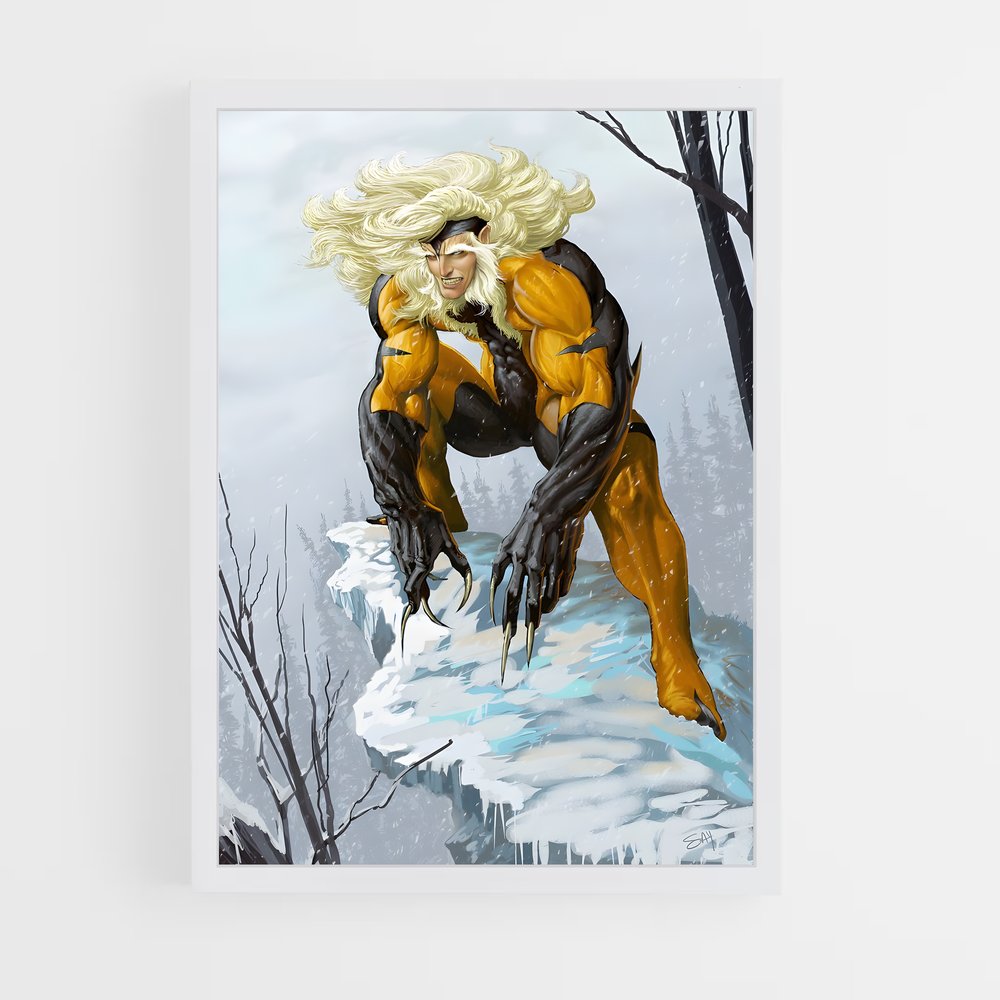 ap-sabretooth x-men-8 cadre Blanc