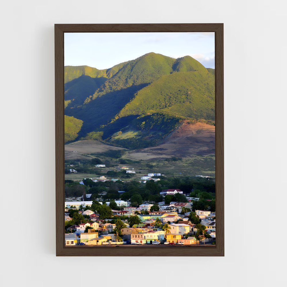 ap-saint kitts and nevis-2 cadre Bois foncé