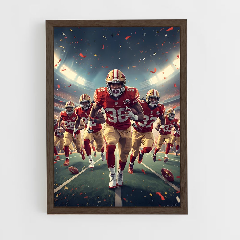 ap-san francisco 49ers-4 cadre Bois foncé