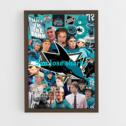 ap-san jose sharks-3 cadre Bois foncé