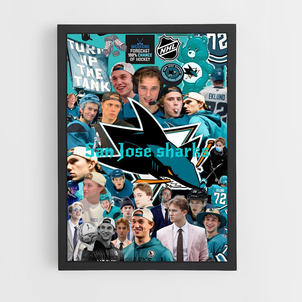 ap-san jose sharks-3 cadre Noir