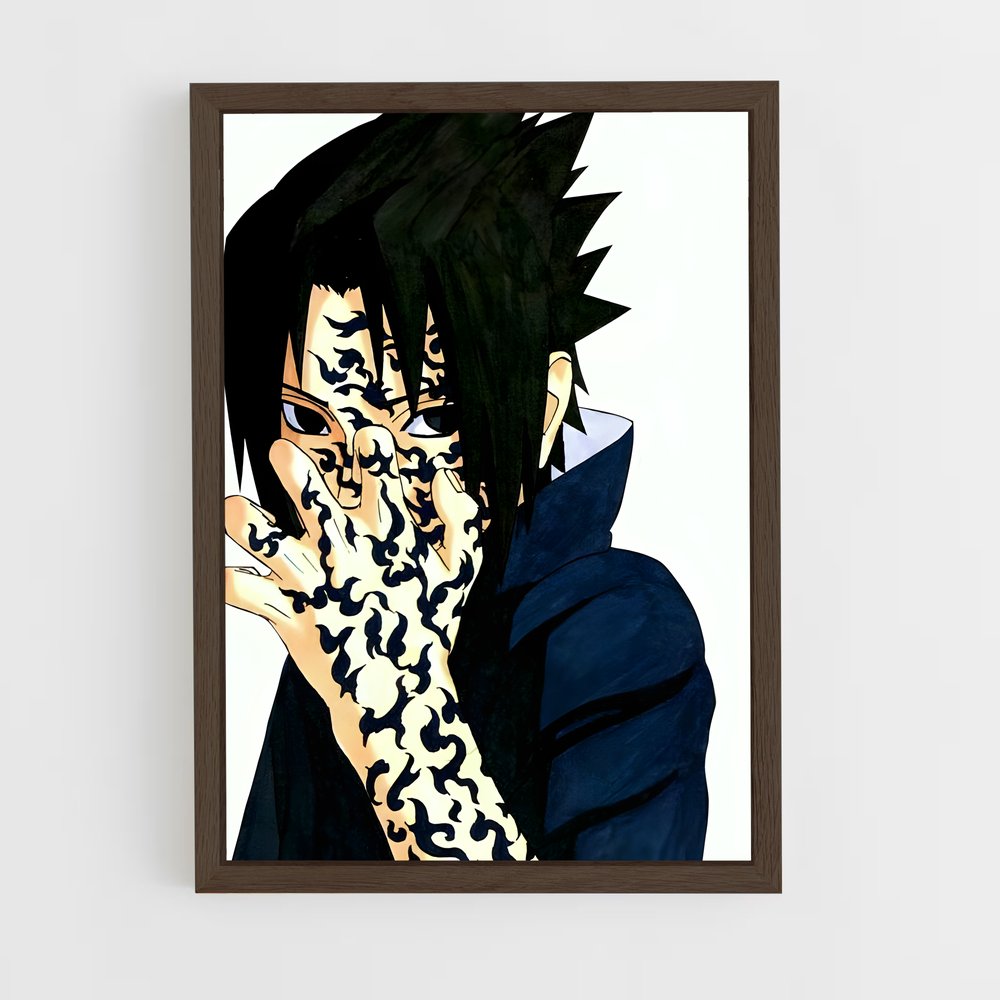 ap-sasuke uchiha-7 cadre Bois foncé