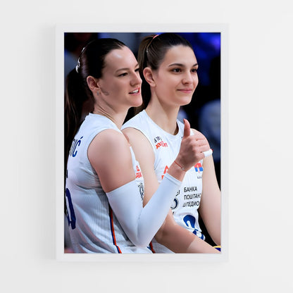 ap-serbia national volleyball team-2 cadre Blanc