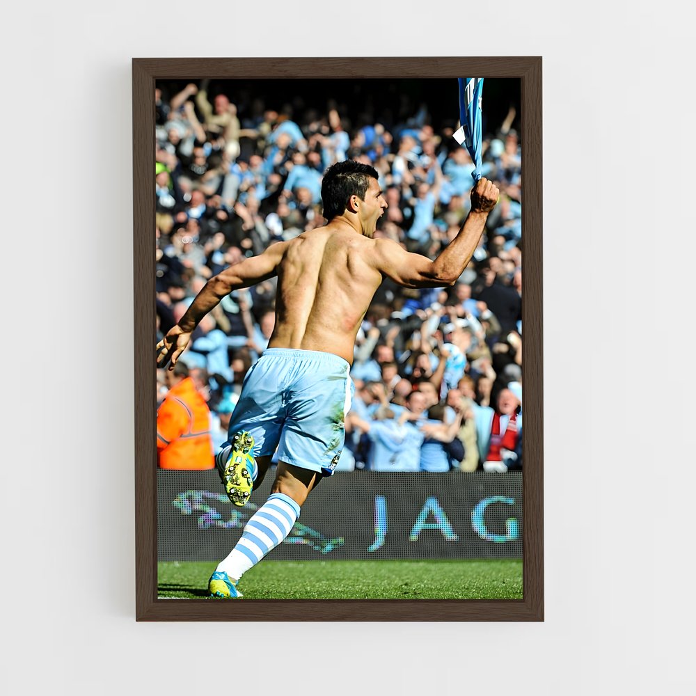 ap-sergio aguero-1 cadre Bois foncé