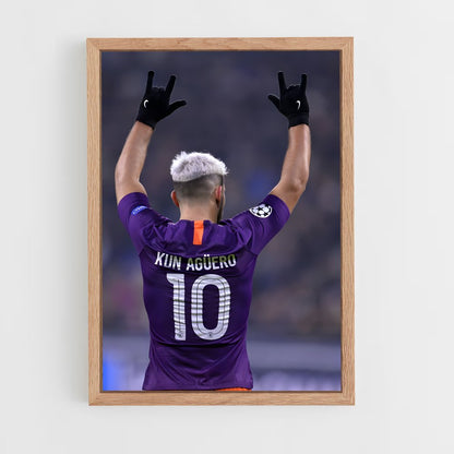 ap-sergio aguero-11 cadre Bois clair