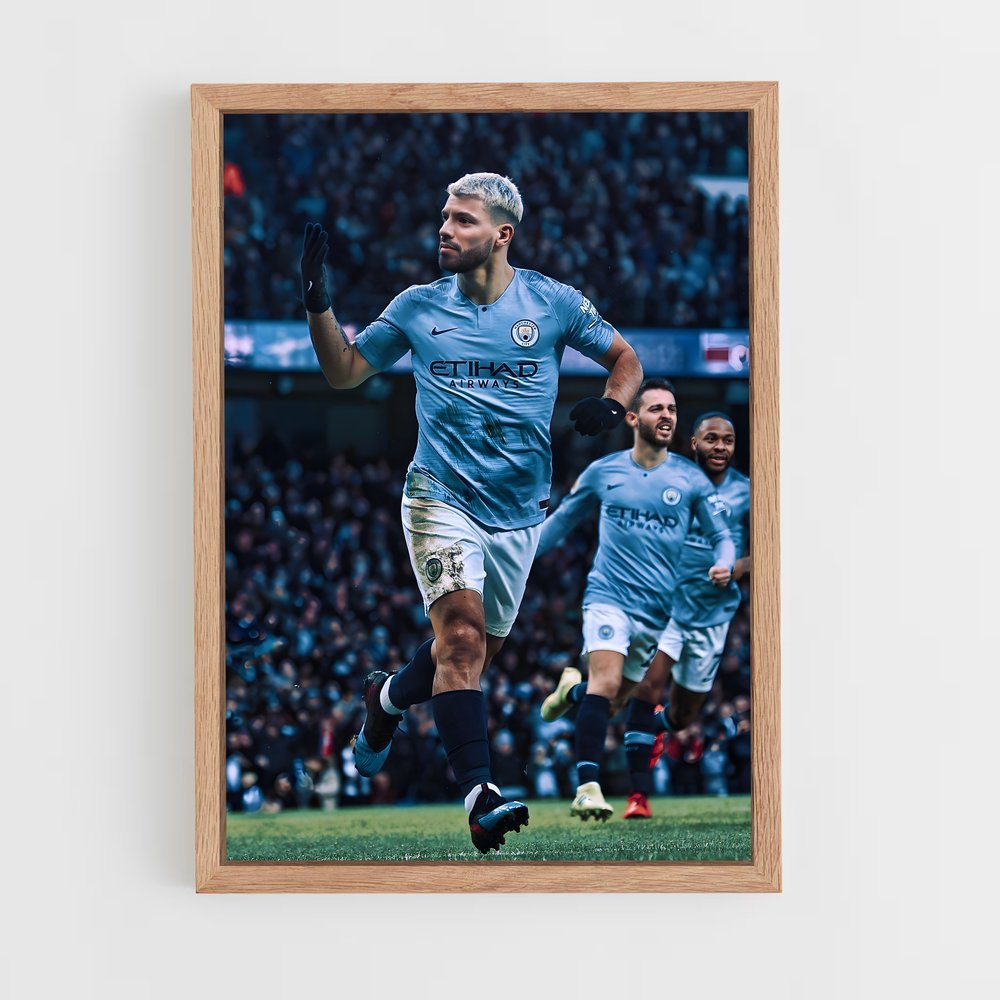 ap-sergio aguero-2 cadre Bois clair