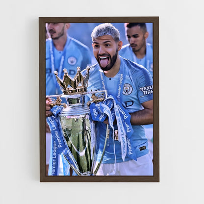 ap-sergio aguero-3 cadre Bois foncé