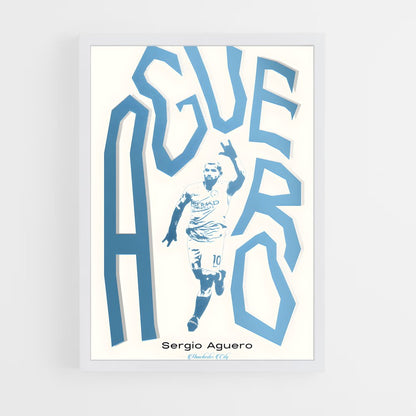 ap-sergio aguero-4 cadre Blanc